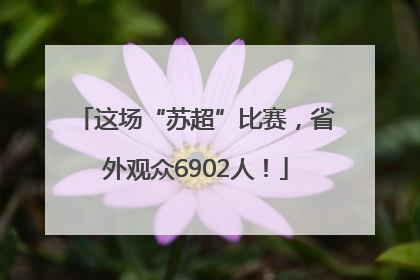 这场“苏超”比赛，省外观众6902人！
