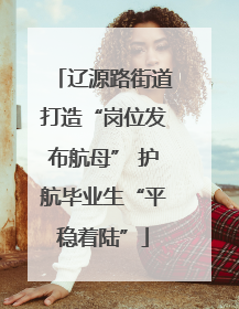 辽源路街道打造“岗位发布航母” 护航毕业生“平稳着陆”