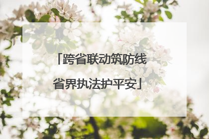 跨省联动筑防线 省界执法护平安