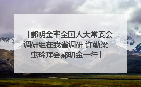郝明金率全国人大常委会调研组在我省调研 许勤梁惠玲拜会郝明金一行