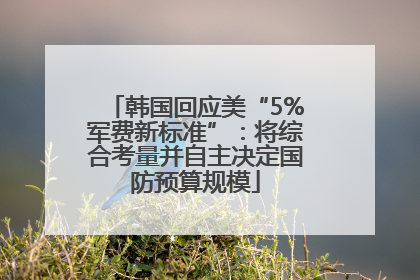 韩国回应美“5%军费新标准”：将综合考量并自主决定国防预算规模