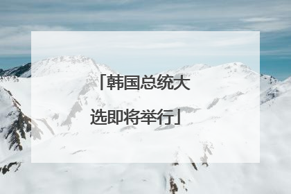 韩国总统大选即将举行
