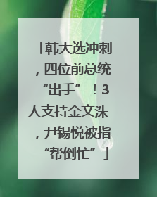 韩大选冲刺，四位前总统“出手”！3人支持金文洙，尹锡悦被指“帮倒忙”