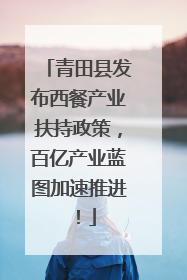 青田县发布西餐产业扶持政策，百亿产业蓝图加速推进！