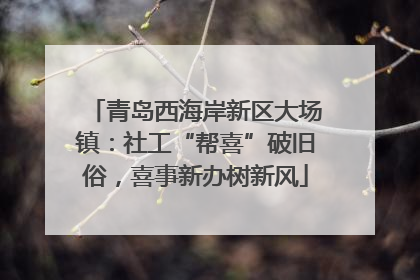 青岛西海岸新区大场镇：社工“帮喜”破旧俗，喜事新办树新风