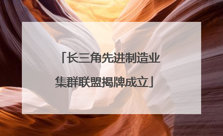 长三角先进制造业集群联盟揭牌成立