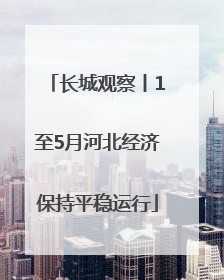 长城观察丨1至5月河北经济保持平稳运行