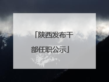 陕西发布干部任职公示