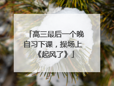 高三最后一个晚自习下课，操场上《起风了》
