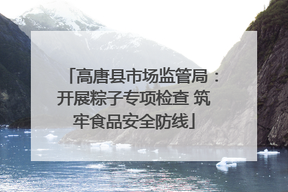 高唐县市场监管局：开展粽子专项检查 筑牢食品安全防线