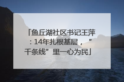 鱼丘湖社区书记王萍：14年扎根基层，“千条线”里一心为民