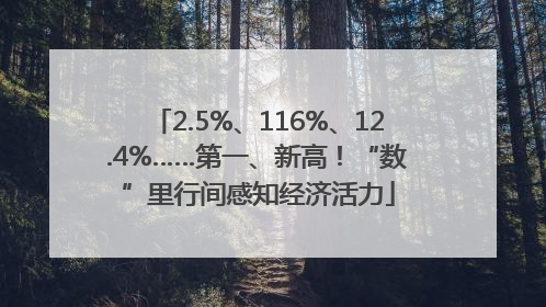 2.5%、116%、12.4%……第一、新高！“数”里行间感知经济活力