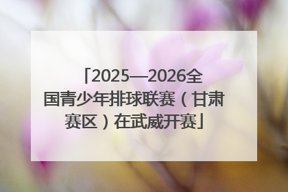 2025—2026全国青少年排球联赛（甘肃赛区）在武威开赛
