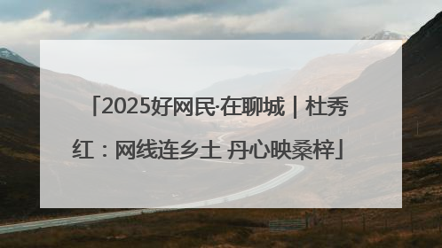 2025好网民·在聊城｜杜秀红：网线连乡土 丹心映桑梓