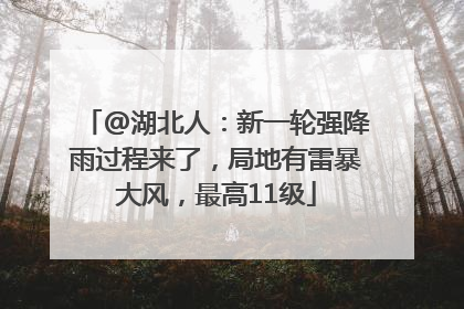 @湖北人：新一轮强降雨过程来了，局地有雷暴大风，最高11级